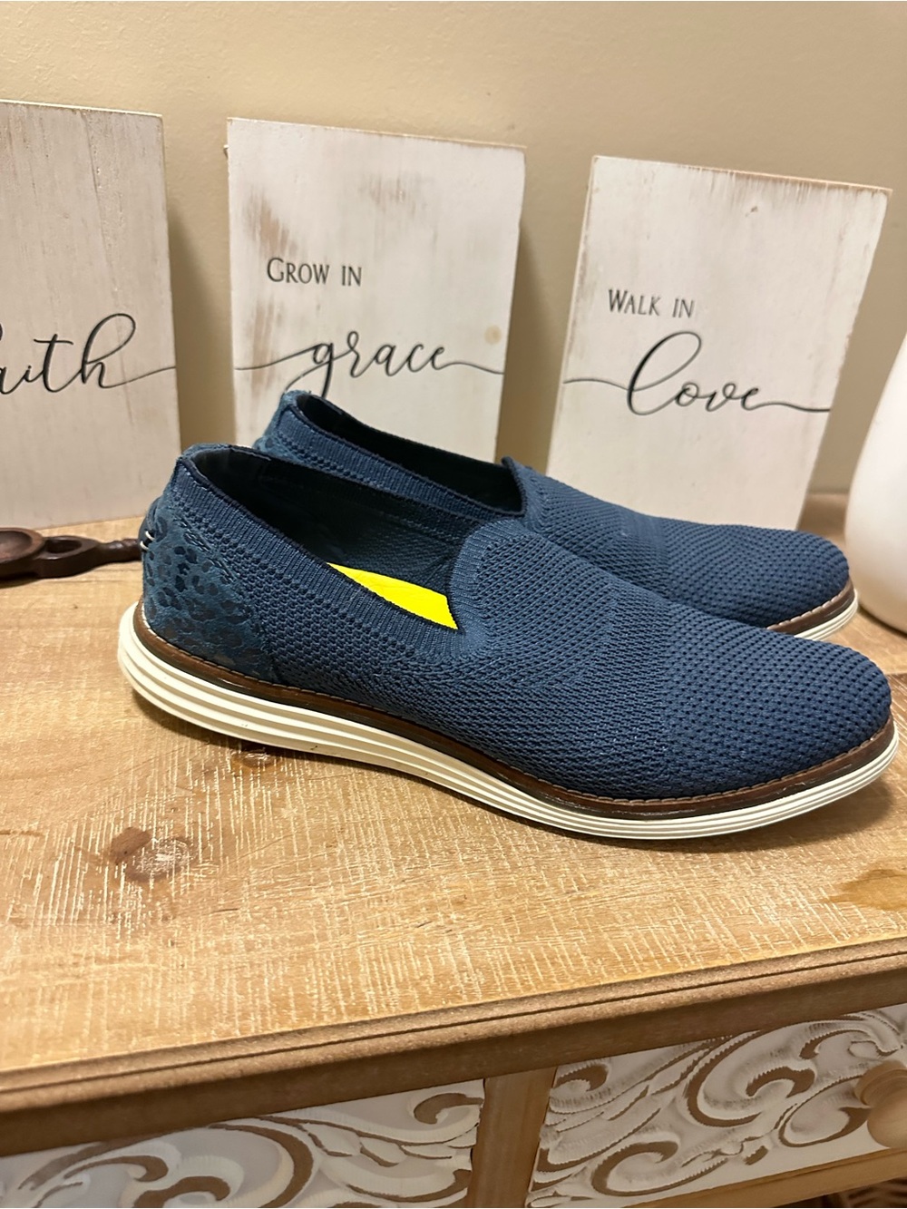 Cole Haan Women's Slip-On Knit Loafers - Blue